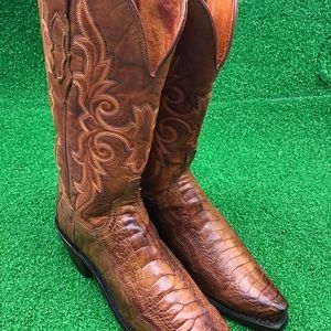 LUCCHESE 1883 boots women’s 7.5B Ostrich snip toe